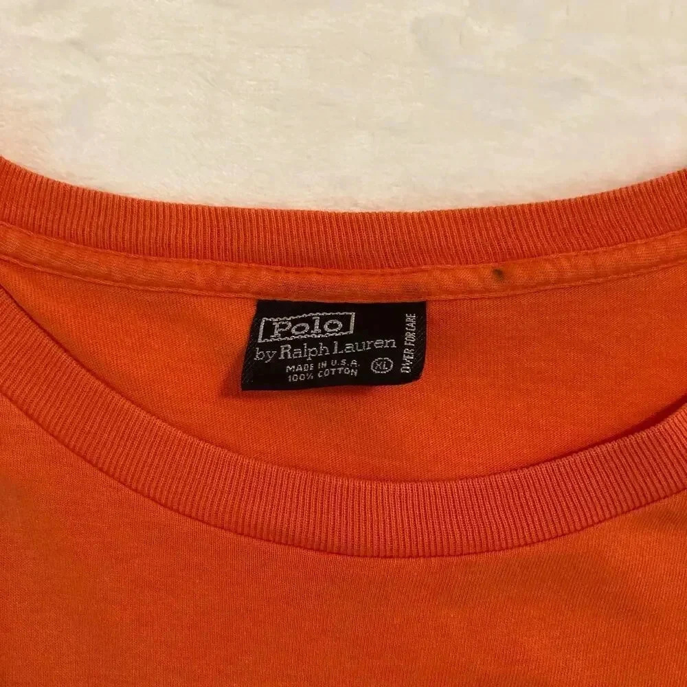 Polo Ralph Lauren Men's Crew-Neck Solid short sleeve T-shirt Orange Size XL - Picture 3 of 9